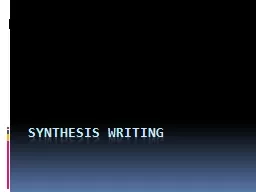 Synthesis Writing
