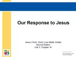 Our Response to Jesus