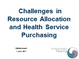 Challenges in Resource Allocation and Health Service Purc