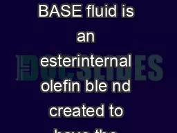 ACCOLADE BASE Product Data Sheet Base Fluid Product Description ACCOLADE BASE fluid is