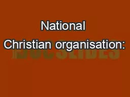 National Christian organisation: