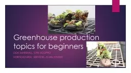 Greenhouse production topics for beginners