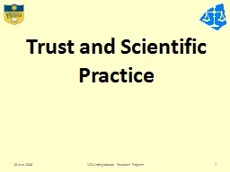 Trust and Scientific Practice