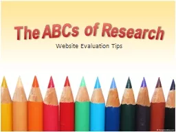Website Evaluation Tips