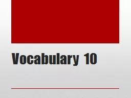 Vocabulary 10