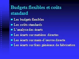 Budgets flexibles et coûts standard