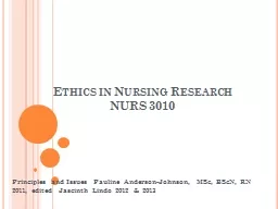 Ethics in Nursing Research
