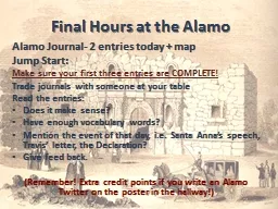 Final Hours at the Alamo