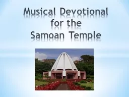 Musical Devotional for the