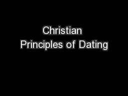 Christian Principles of Dating