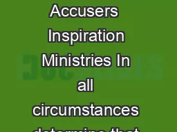 Accusers The By Davis Lindsey Accusers  Inspiration Ministries In all circumstances determine