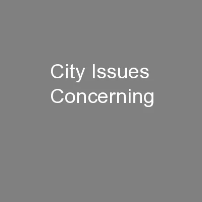 City Issues Concerning