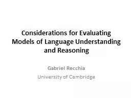 Considerations for Evaluating Models of Language Understand