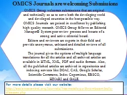 OMICS Group welcomes submissions that are original and tech