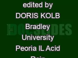 overhea J projector demonstrations edited by DORIS KOLB Bradley University Peoria lL Acid