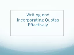 Writing and Incorporating