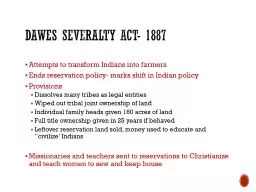 Dawes severalty act- 1887