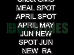 Sheet GMO MEAL SPOT APRIL SPOT APRIL MAY JUN NEW SPOT JUN NEW  RA