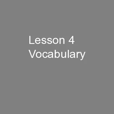 Lesson 4 Vocabulary