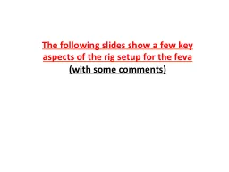 The following slides show a few key aspects of the rig setu