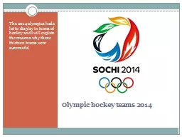 Olympic hockey teams 2014