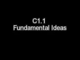 C1.1 Fundamental Ideas