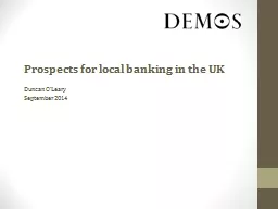 Prospects for local banking in the UK