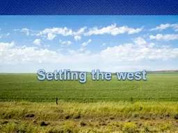 Settling the west