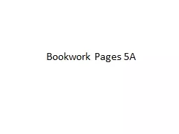Bookwork Pages 5A