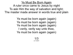 Ye Must Be Born Again