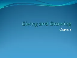 Giving and Growing