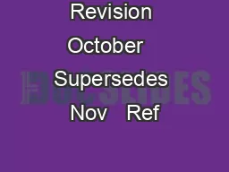Revision October   Supersedes Nov   Ref