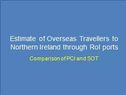Estimate of Overseas Travellers to Northern Ireland through