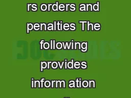 Enforcement of adjudicators orders and penalties May  Enforcement of adjudicato rs orders