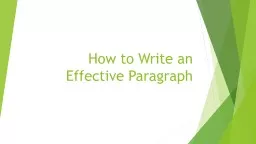 How to Write an Effective Paragraph