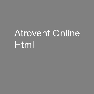Atrovent Online Html