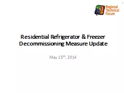 Residential Refrigerator & Freezer Decommissioning Meas