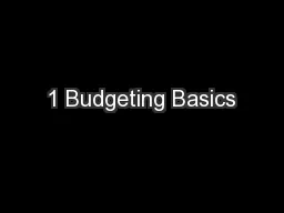 1 Budgeting Basics