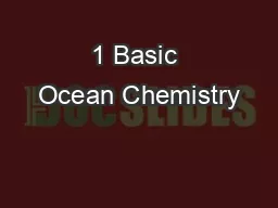 1 Basic Ocean Chemistry