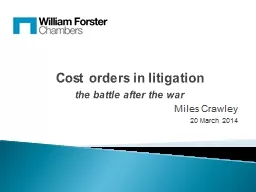 Cost orders in litigation