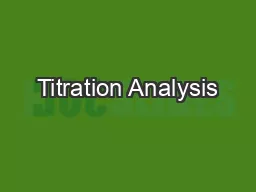 Titration Analysis