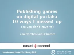 Publishing games