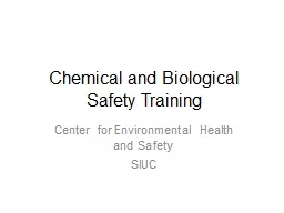 Chemical and Biological Safety Training