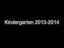 Kindergarten 2013-2014
