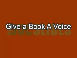 Give a Book A Voice