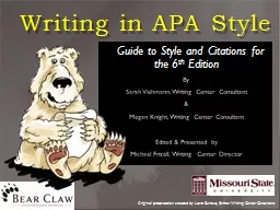 Writing in APA Style