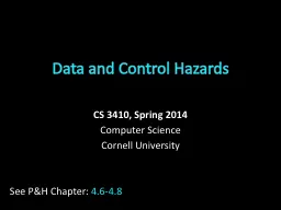 Data and Control Hazards