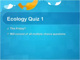 Ecology Quiz 1