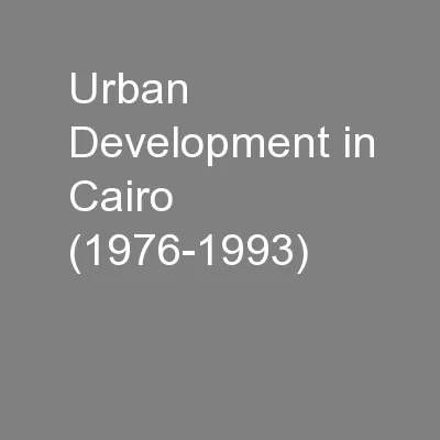 Urban Development in Cairo (1976-1993)