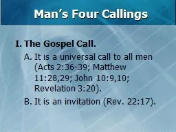 Man’s Four Callings